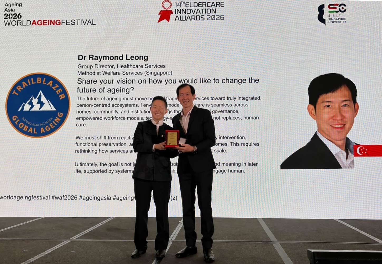 MWS’ Dr Raymond Leong Honoured with Regional Ageing Trailblazer Award